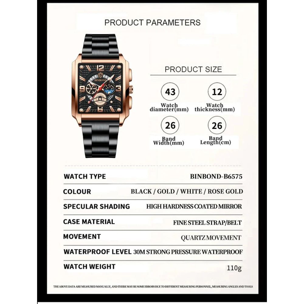BINBOND Luxury quartz wristwatches luminous waterproof auto date chronograph men's watch business sport fashion casual reloj