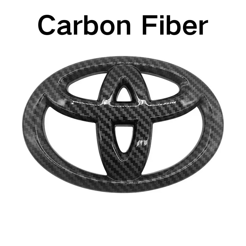 1PC Car Steering Wheel Decorative Sticker 6.5X4.5cm Carbon fiber Emblem For Toyota Hilux Prius Avensis Verso Corolla Camry