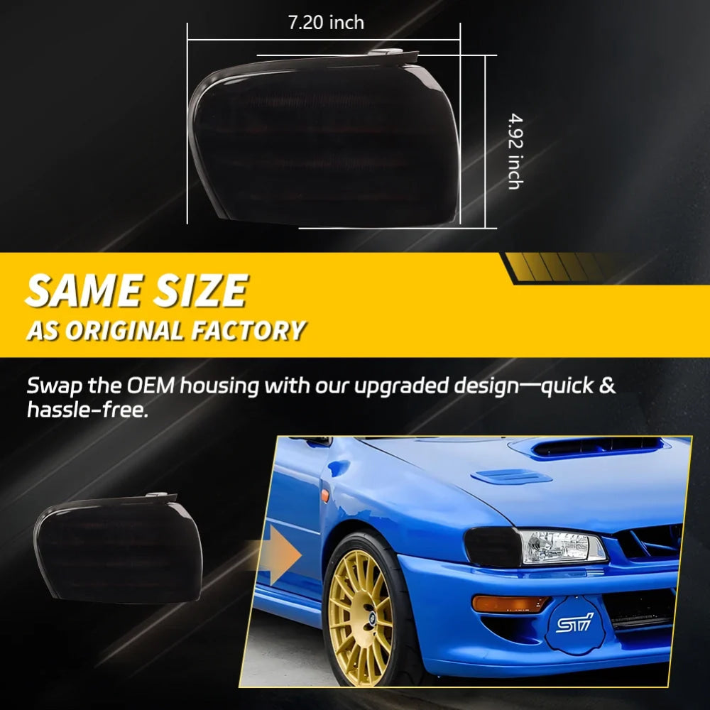 2X Front Corner Side Marker Light Parking Light Turn Signal Light LED For 1995 1996 1997 1998 1999 2000 2001 Subaru Impreza WRX