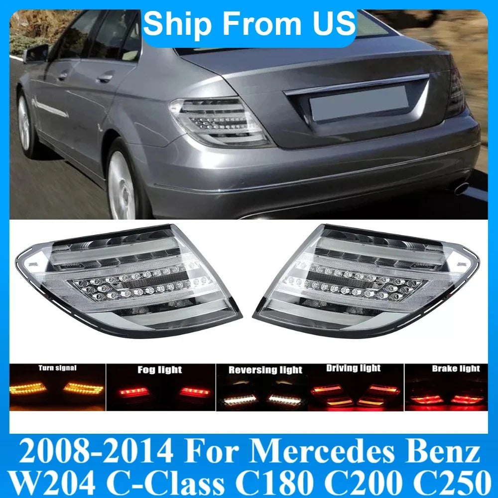 LED Taillights For Mercedes-Benz W204 C-Class 2008-2014 C180 C200 C250 C300 C350 C63 Rear Brake Turn Signal LED Tail Lamps
