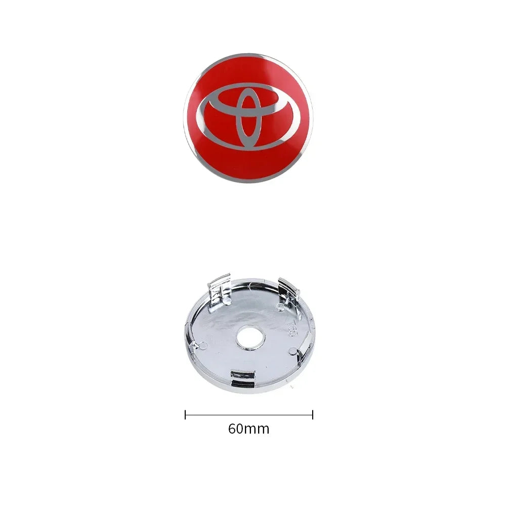 4Pcs 60MM Car Wheel Center Hub Caps Badge Tire Rim Covers For Toyota Fortuner Chr Verso Prius Hiace Yaris TRD Corolla GR Sport