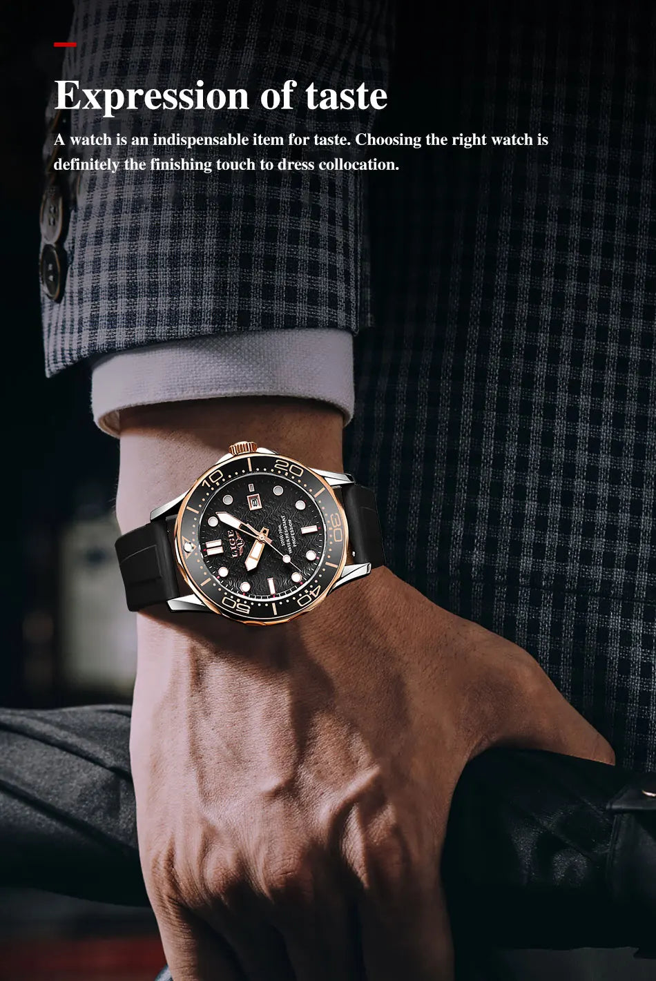 LIGE Men Watch Business Date Watch for Men Luxury Sport Quartz Watches Waterproof Luminous Silicone Wristwatch Relogio Masculino