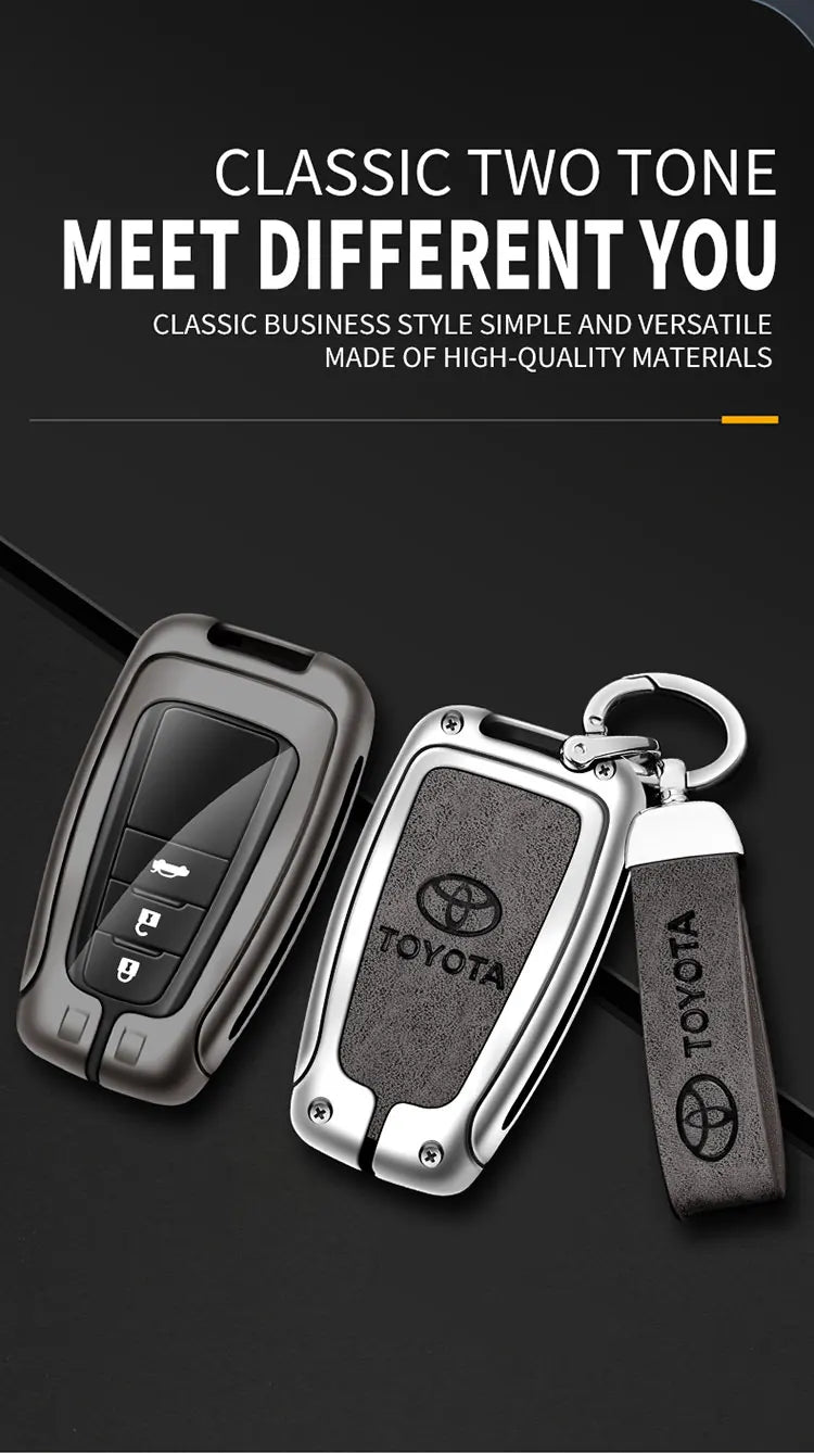 Car Key Case Bag Cover Shell For Toyota CHR Prado 2017 2018 Prius Camry Corolla RAV4 2017 2018 2019 2020 Protector Accessories