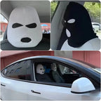Universal Car Headrest Cover Car Seat Face Mask Ski Mask Halloween Christmas Funny Decoration for Tesla BMW Ford Volkswagen Kia