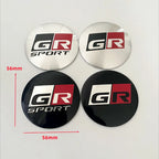 4Pcs 56mm GR Sport Logo Car Wheel Center Hub Caps Stickers Rim Decal For Toyota Corolla 86 Supra CHR Yaris Camry Prius Rav4 Auto