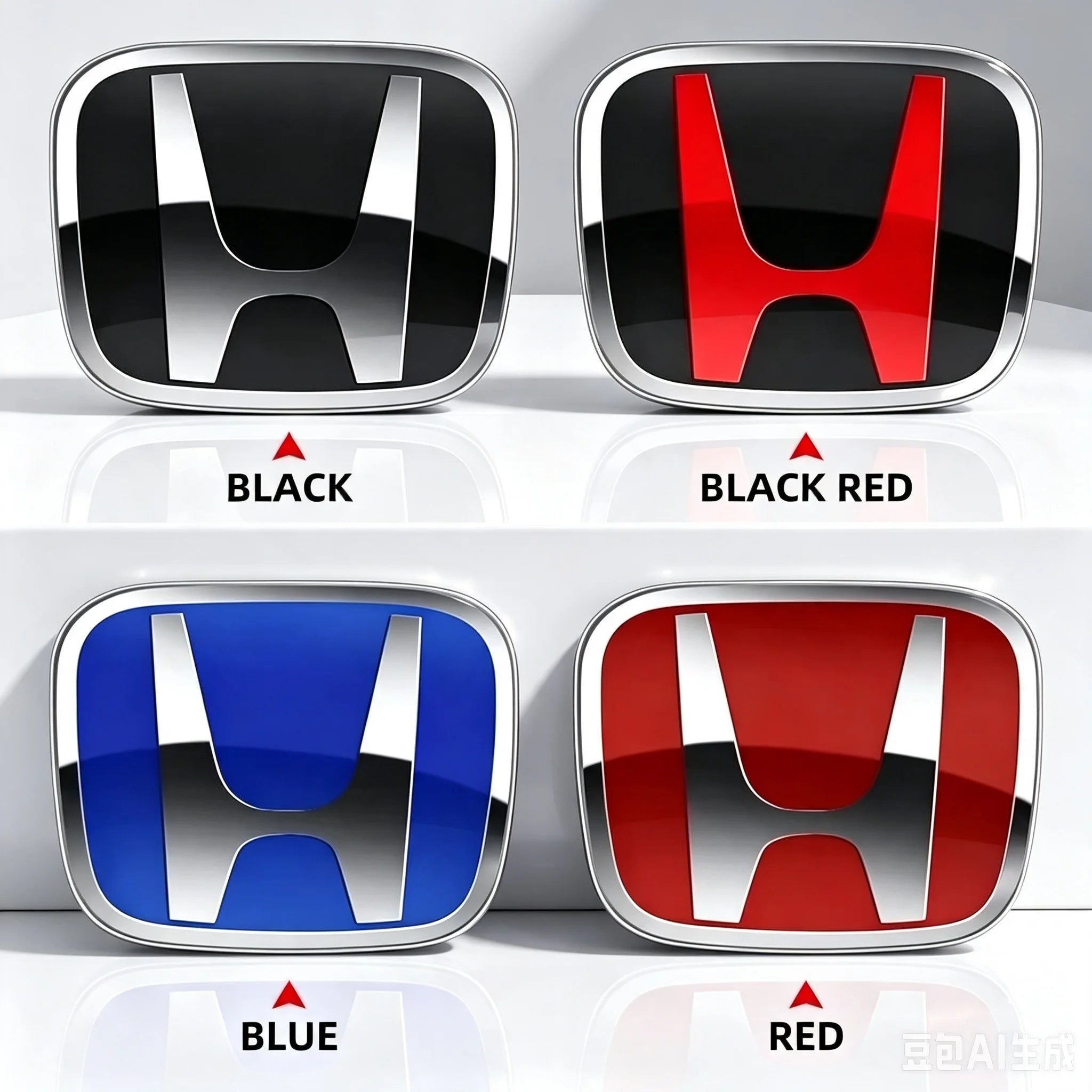 3D Chrome 'H' Emblem for Honda - Steering Wheel Badge ABS Car Front Grill Trunk Sticker Auto Styling Accessories