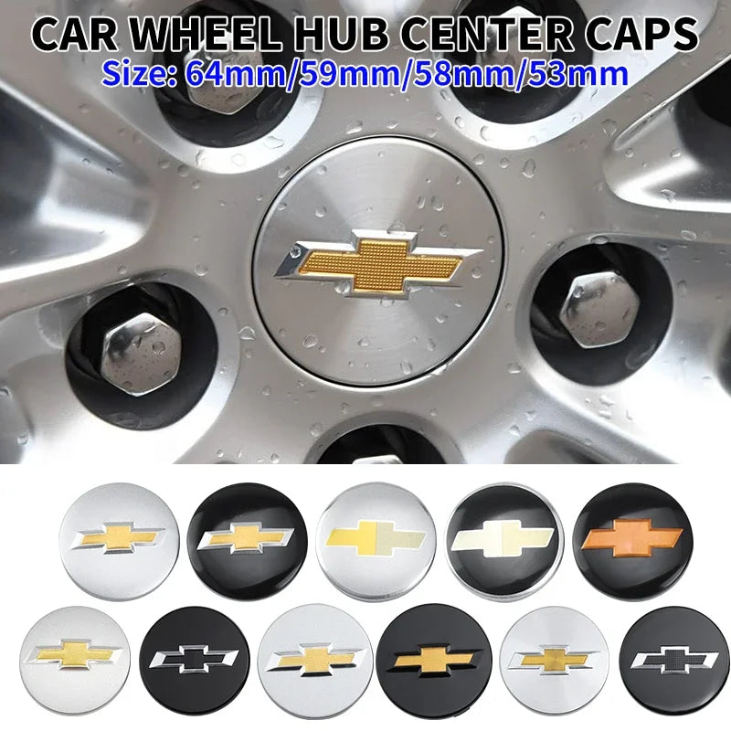 4Pcs Car Wheel Hub Cover Rim Center Cap Decorative Accessories For Chevrolet Silverado Impala Malibu Cruze Camaro Blazer Spark