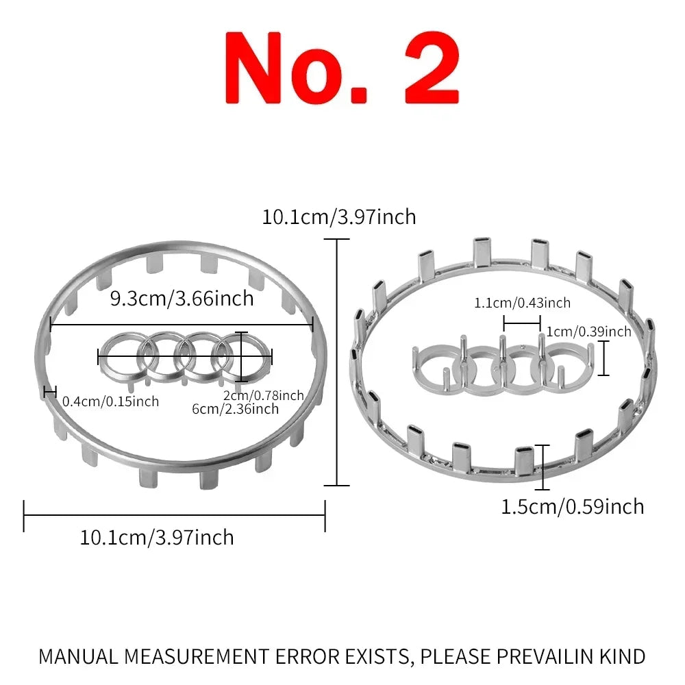 Audi Automobile Steering Wheel Logo Bright Frame Strip Electroplated Sticker Emblem For A3 A4 B8 8P B9 8V A5 A6 C7 A7 Q3 Q5 Q7