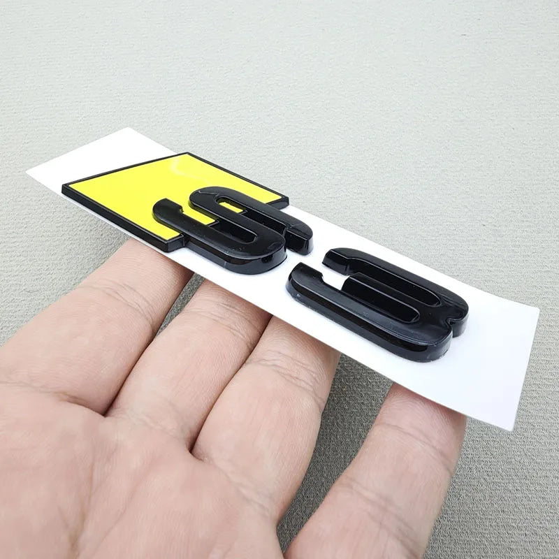 3D ABS Glossy Yellow Black S3 S4 S5 S6 S7 S8 Car Emblem Decal Badge Sticker For Audi A3 A4 A5 A6 A7 A8 Decorative Accessories