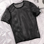 Men's Hollow Out Mesh T-Shirt, Breathable, Sport, See Through, Streetwear, Lightweight, Casual Tank Top, Summer, New Arrivals