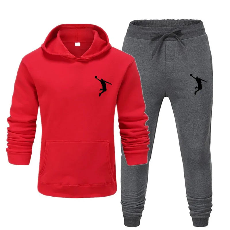 Sports Basketball Brand Sweatshirt Sweatpants Men Women 2 Pieces Sets Tracksuit Fashion Casual Hooded Sportswear Sudadera Hombre