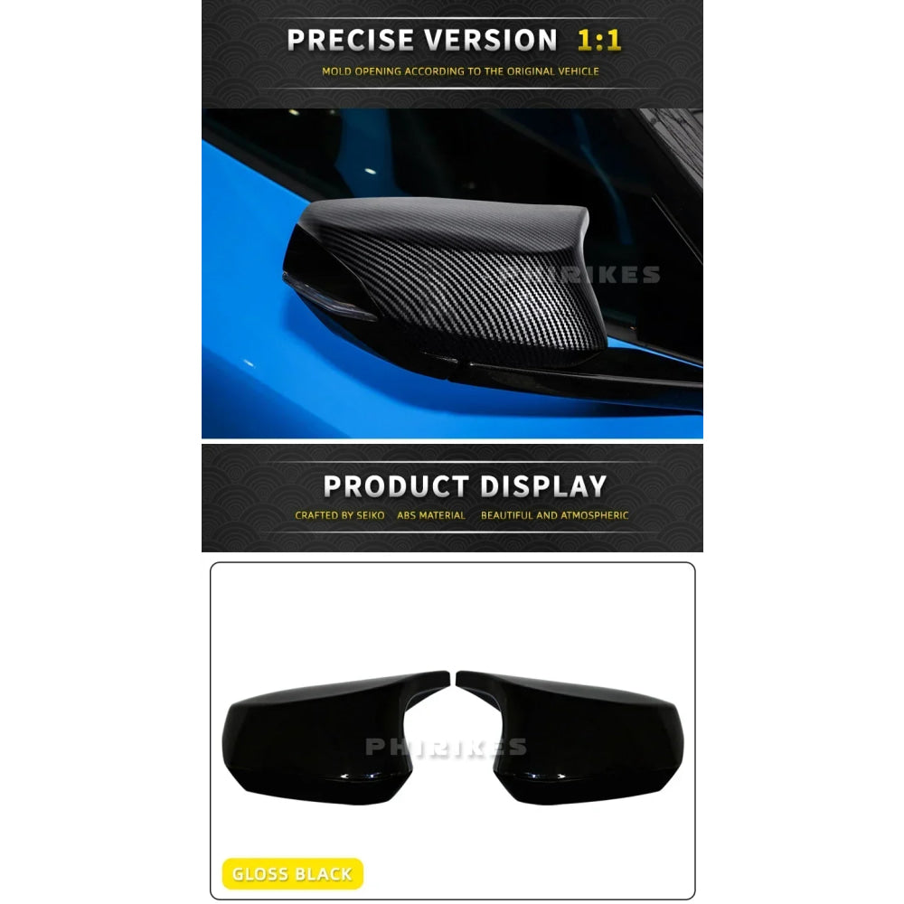 For Chevrolet Corvette C8 Z51 Z06 2020-2023 Car Rearview Side Mirror Cover Wing Cap Sticker Exterior Door Rear View Case Trim