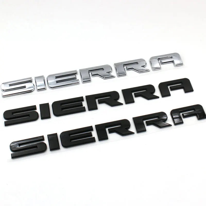 SIERRA new old style letter car stickers for Chevrolet GMC sierra rear trunk tail logo door labels modified Accessories decals