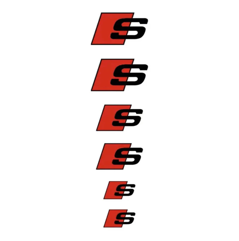 6pcs Car Caliper Sticker for Audi Sport Sline S3 A3 B5 B6 B7 B8 B9 8P 8V 8L A5 A4 C6 C5 A1 A6 A7 A8 Auto Logo Tire Brake Decals