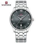 NAVIFORCE Men's Watch Classic Stainless Steel Strap 3ATM Waterproof Calendar Minimalist Dial Men's Chronograph Watch NF9272S