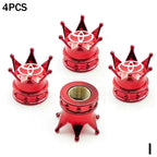 4PCS Crown Style Tire Valve Stem Caps, Air Caps Cover, Aluminum Alloy Dustproof And Waterproof Valve Caps Cover For All Toyota