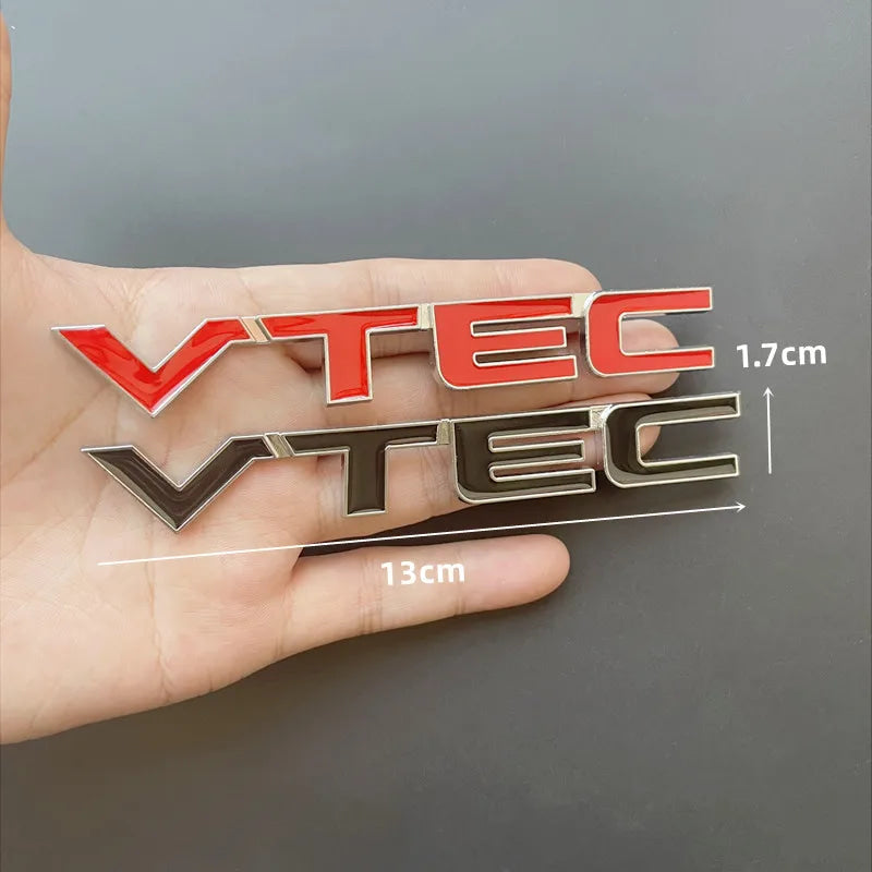 3D Metal Logo VTEC Emblem Letters Car Fender Badge Trunk Decal For Honda Civic Accord CB400 Odyssey CRV VTEC Sticker Accessories