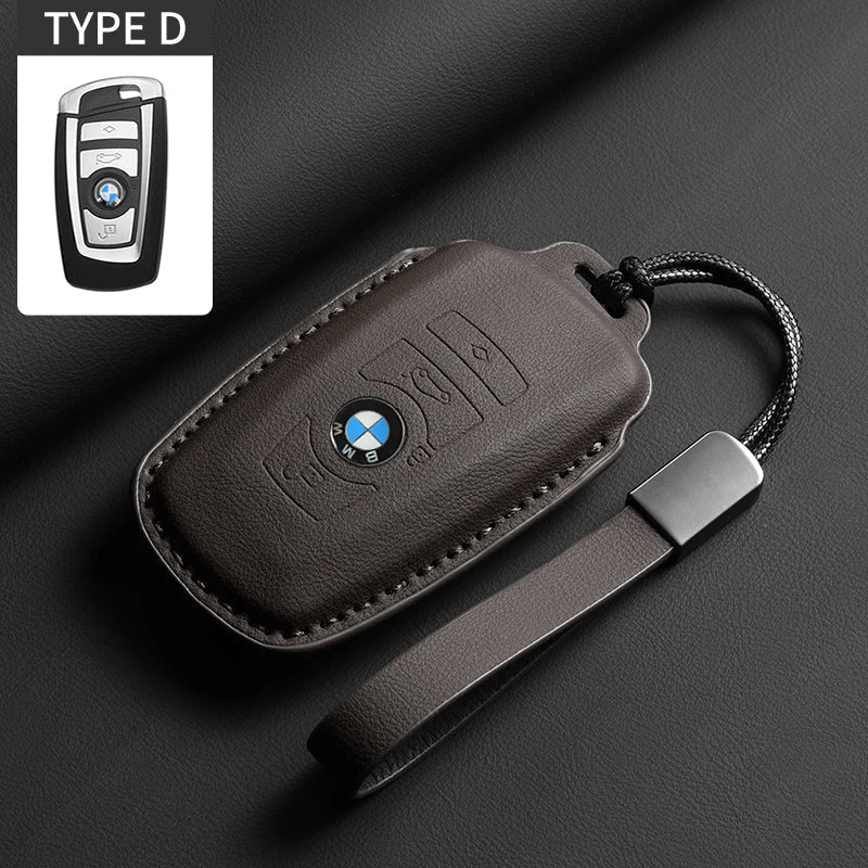 Soft Leather Car Key Case Full Cover Shell For BMW 1 2 3 4 5 6 Series X1 X3 X4 X5 X6 F36 F25 F26 F30 F34 F10 F07 F20 Z10 F15 F16