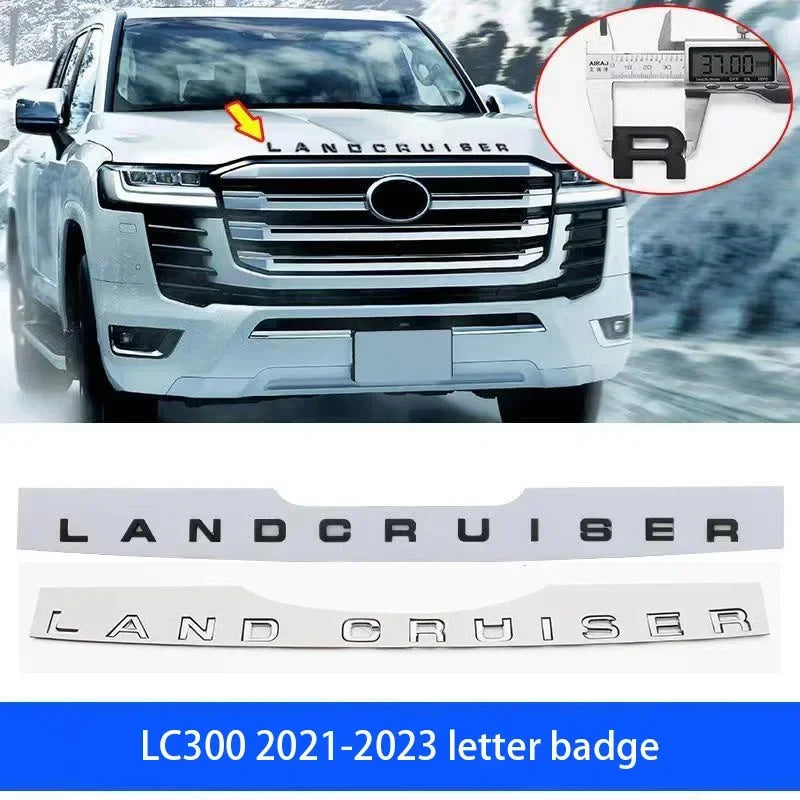 Hood Letter Badge Trunk Rear Letter Emblem Door Side Badges Suitable for Toyota Land Cruiser LC300