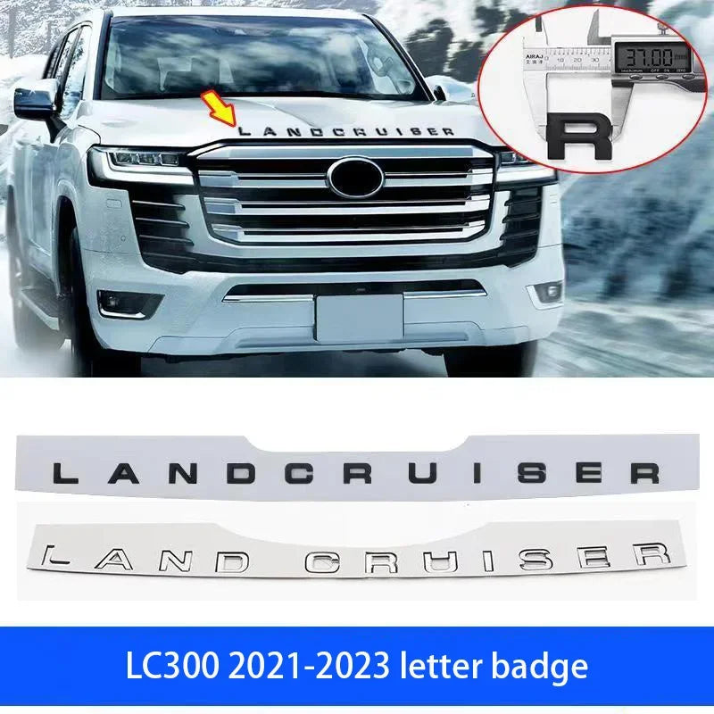 Hood Letter Badge Trunk Rear Letter Emblem Door Side Badges Suitable for Toyota Land Cruiser LC300