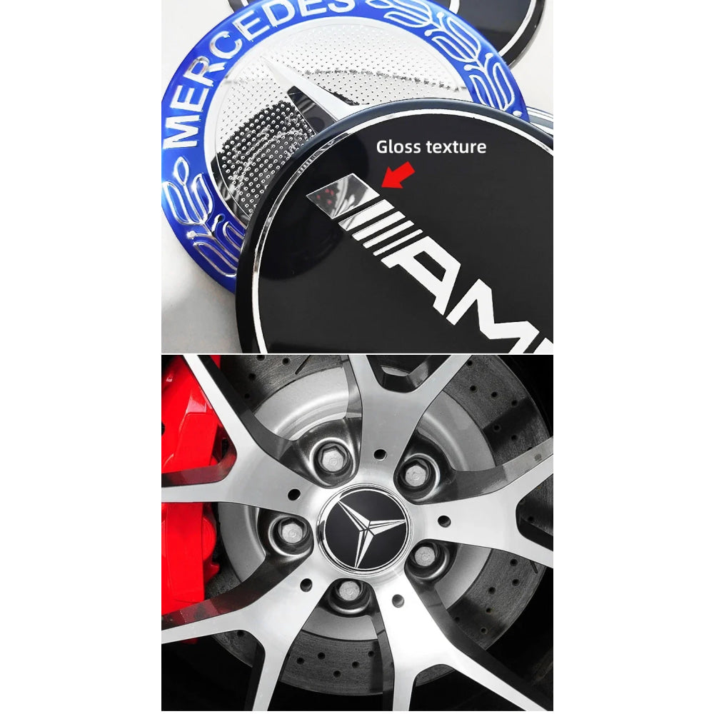 56mm 60mm 65mm 75mm Car Wheel Center Hub Caps Cover Rim Exterior Sticker For Mercedes Benz A B C E Class GLC GLK GLE GLA CLA GLB