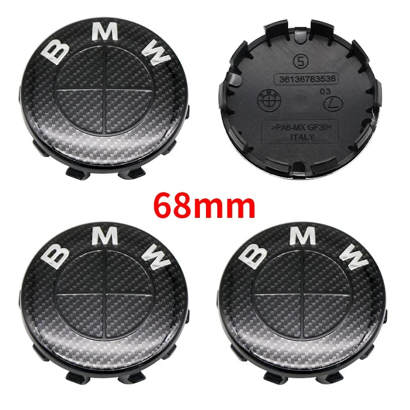 4Pcs 56mm 68mm Carbon Fiber Wheel Center Hub Caps 50th Anniversary Emblem for BMW M Power X5 E46 E90 F10 F30 G20
