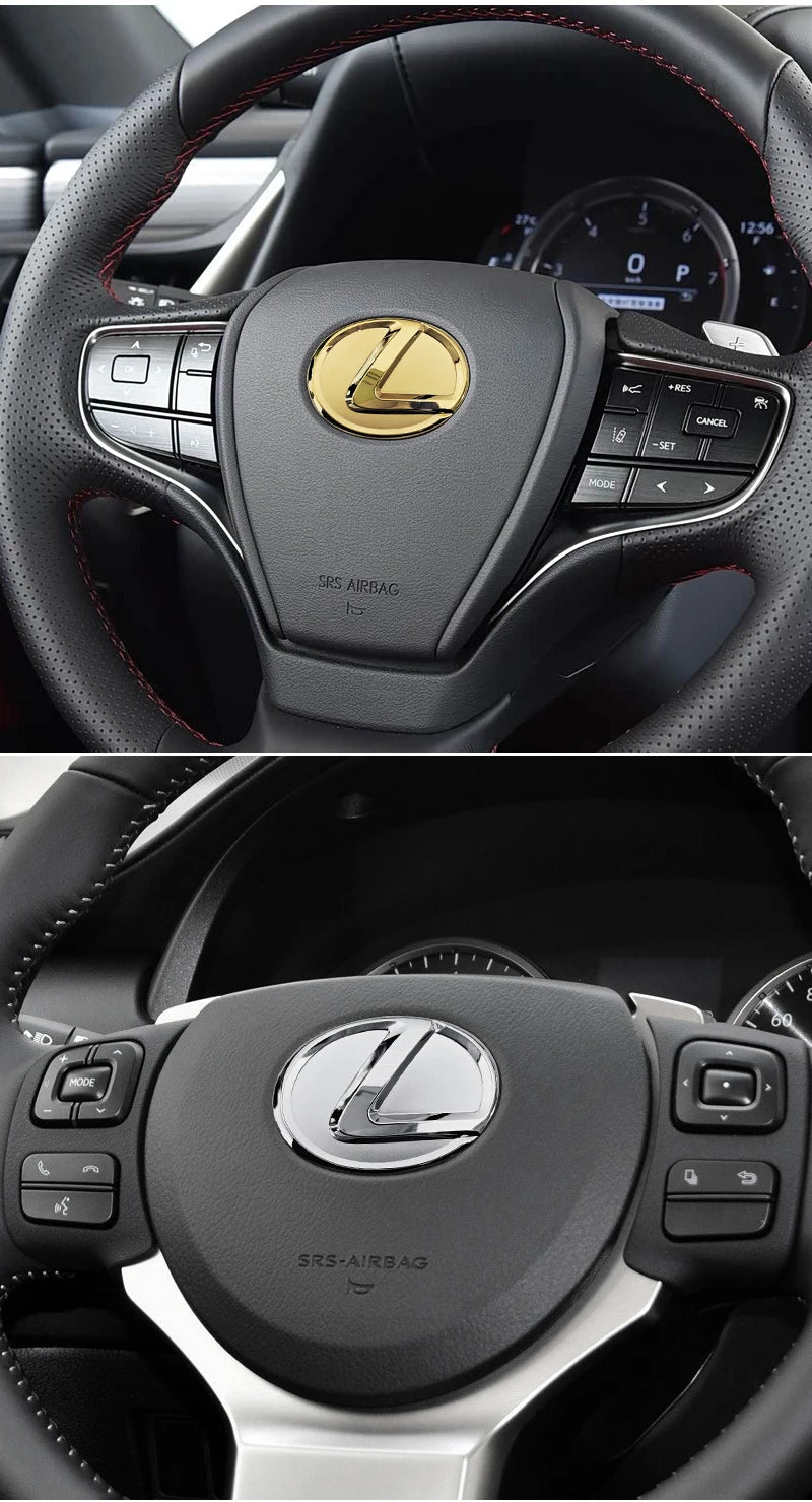 For Lexus ES240 ES250 IS250 LX460 RX270 RX300 RX350 65mm 77mm Metal Steering Wheel Emblem Logo Badge Sticker Decal Accessory