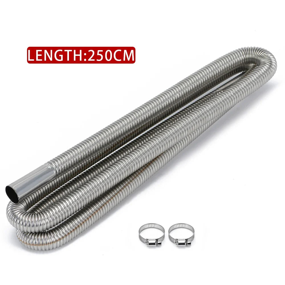 60cm - 300cm Air Diesel Parking Heater Stainless Steel Exhaust Pipe Tube Gas Vent Hose Car Truck VAN With 24mm Bore Car Muffler
