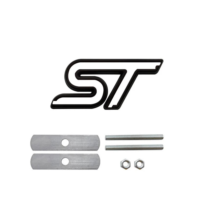3D Metal ST Line Front Grille Emblem Badge Car Head Trunk Stickers For Ford Focus Mondeo Fiesta Explorer Styling Accessories