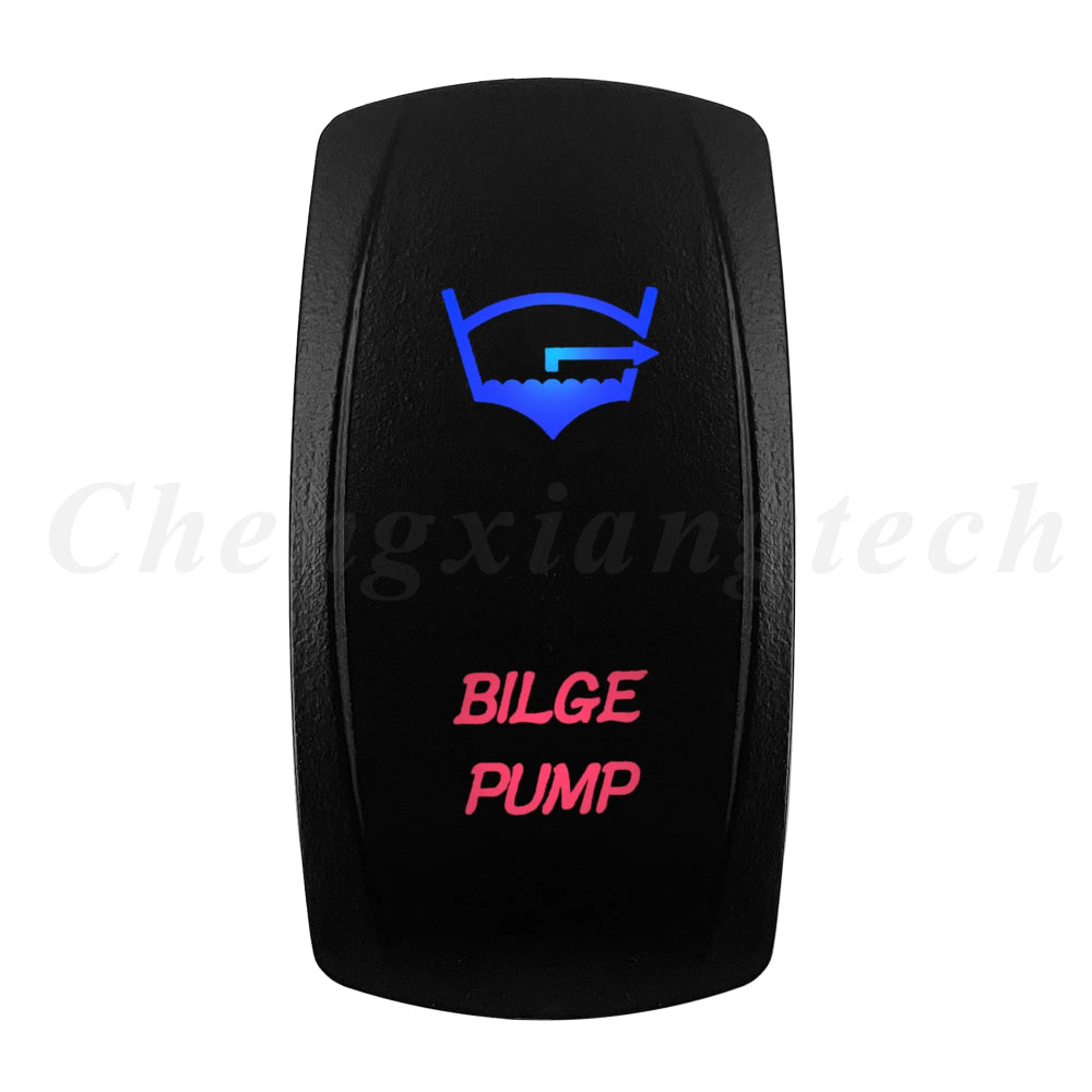 Waterproof 5 Pins SPST On/Off Rocker Switch Blue & Red Led 20A/12V 10A/24V Toggle Switch GPS for Cars,Trucks, RVs, Boats
