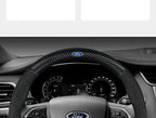 For Ford Mondeo Focus Raptor Puma Edge Explorer Ecosport Ranger F150 Kuga Car Suede Carbon fiber Anti-slip Steering Wheel Cover