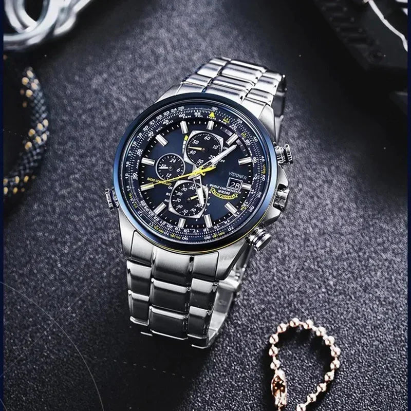 2026 High Quality Men's Quartz Watch Luxury Trend Luminous Multi-Function Chrono Stainless Automatic Watch Birthday Gifts