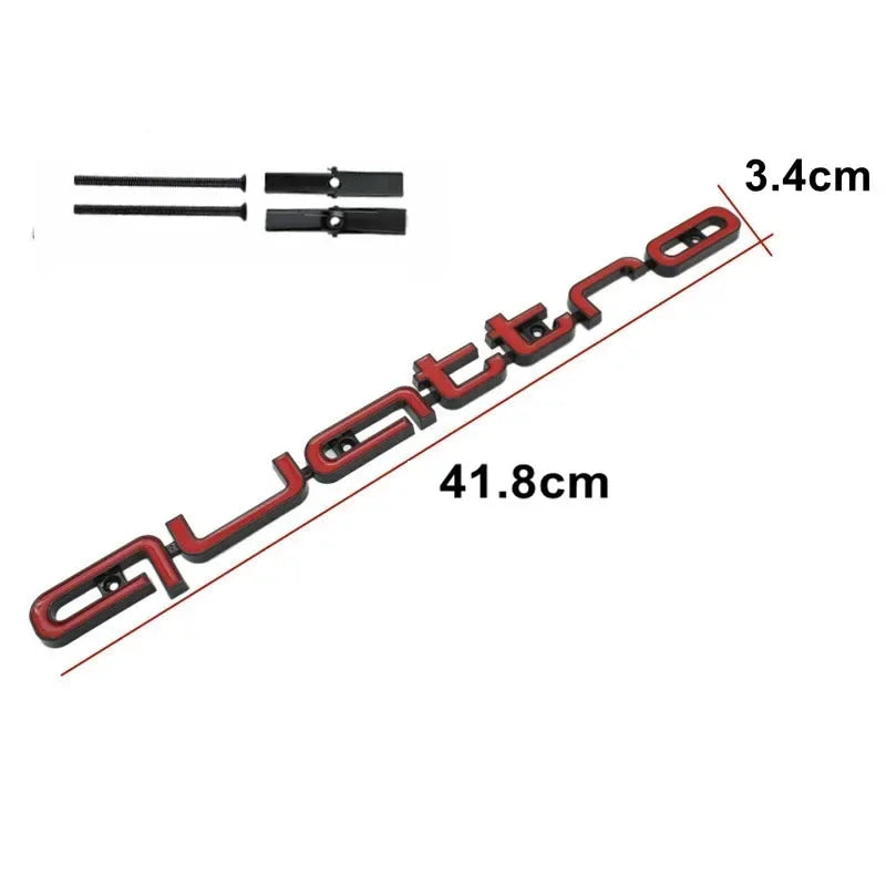 1Pc Audi Quattro Front Grille Emblem 3D ABS Car Emblem Sticks For A3 A4 A5 A6 A6L A8 Q3 Q5 Q7 S3 S4 S5 RS3 RS4 RS6 Accessories