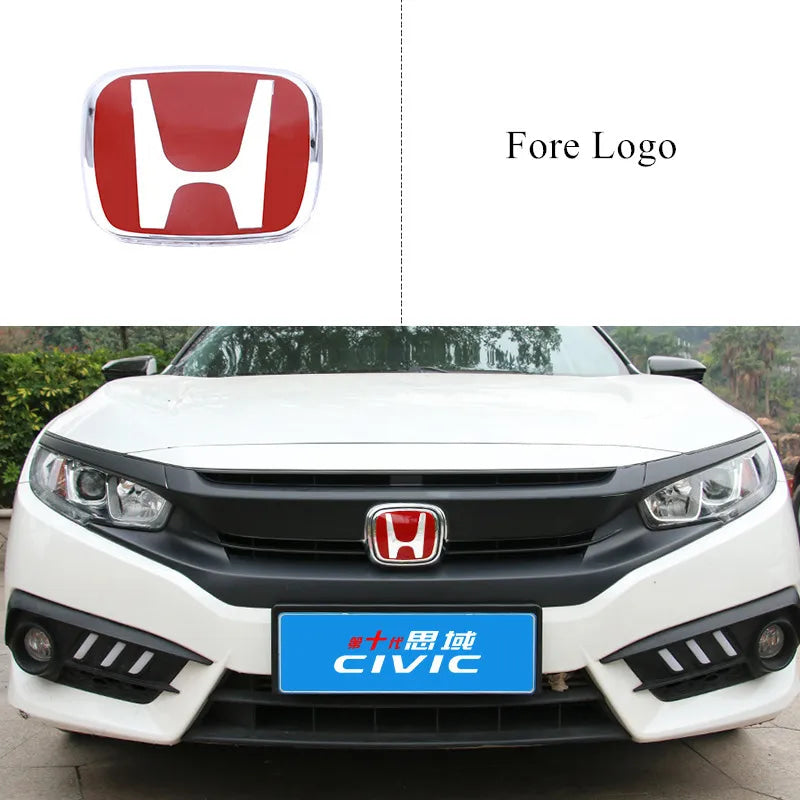 Car Logo Front Grille Trunk Steering Wheel Emblem Decorate Sticker For Honda 2006-2025 Civic FIT HRV Vezel Avancier Accessories
