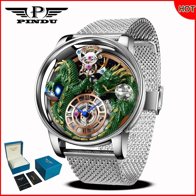PINDU Design 2025 NEW Men Watch Diamond TourbillionTop Brand Luxury Astronomia Quartz Watch Men sapphire glass waterproof Watch