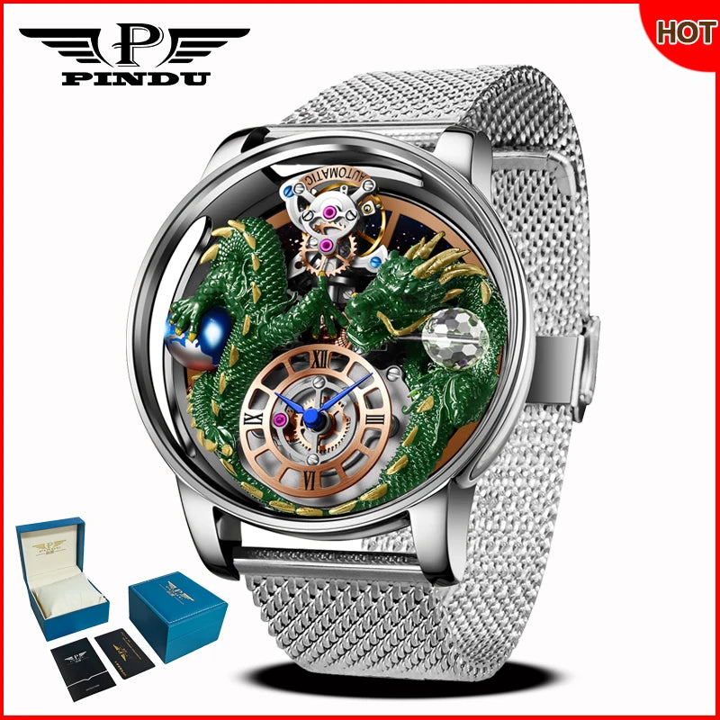 PINDU Design 2025 NEW Men Watch Diamond TourbillionTop Brand Luxury Astronomia Quartz Watch Men sapphire glass waterproof Watch