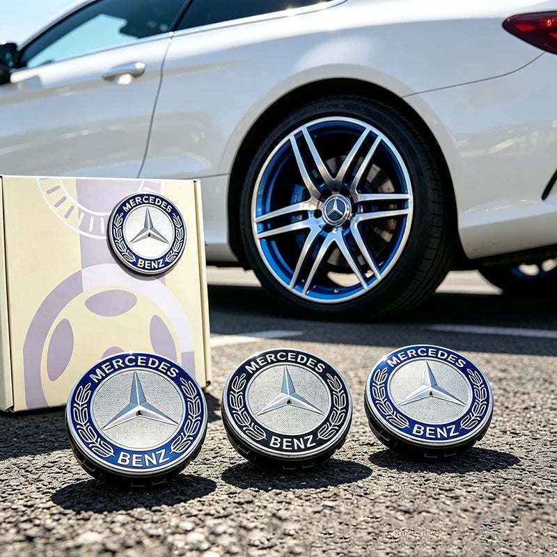 4Pcs 75MM for Mercedes Benz C E A B S Class GLE GLA GLB GLC GLS AMG W203 W204 W205 W176 W177 Floating Car Wheel Hub Center Caps