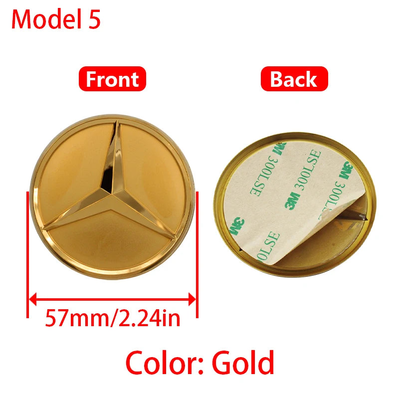 1Pc 52mm 57mm Car Steering Wheel Center Emblem Stickers For Mercedes Benz AMG W203 W206 W205 W211 W212 W210 W201 Badge Accessory