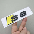 3D ABS Glossy Yellow Black S3 S4 S5 S6 S7 S8 Car Emblem Decal Badge Sticker For Audi A3 A4 A5 A6 A7 A8 Decorative Accessories