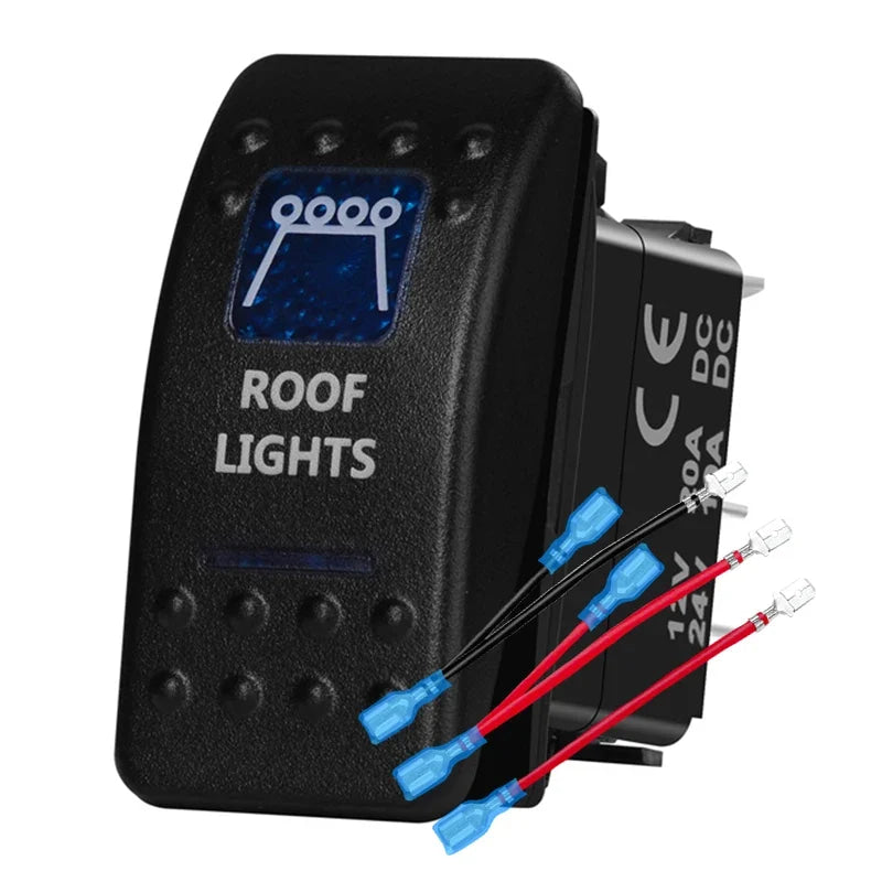 12v/24v Blue Led Light 5 Pin On Off SPST Rocker Switch 7 Pin On Off On ARB Carling Style Car Boat Waterproof Push Switch