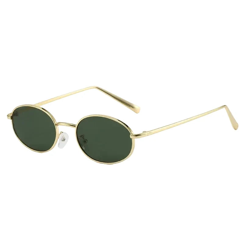 SHAUNA Gafas de sol retro con montura metálica ovalada pequeña para mujer UV400 Gafas de sol punk para hombre
