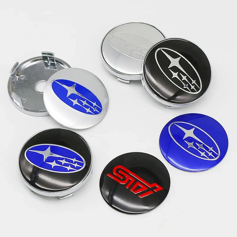 For Subaru STI XV Tribeca Forester Impreza Outback Legacy  56/60mm Car Wheel Center Badge Stickers Hub Cover Emblem Decal