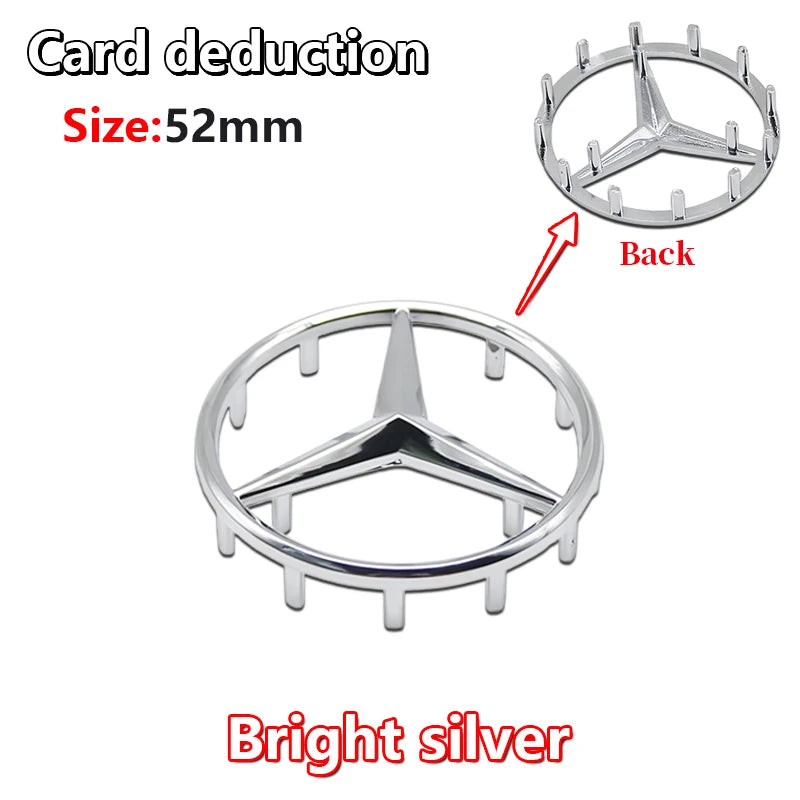 52mm 57mm Pins Sticker Car Steering Wheel Emblem Badge For Mercedes C E S Class CLA CLS W212 W205 W204 Styling Accessories Trim