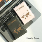 Porta pasaporte delgado con mapa de la ranura, porta pasaporte de PU, crucero esencial de viaje, porta pasaporte imprescindible, portátil para todos los países