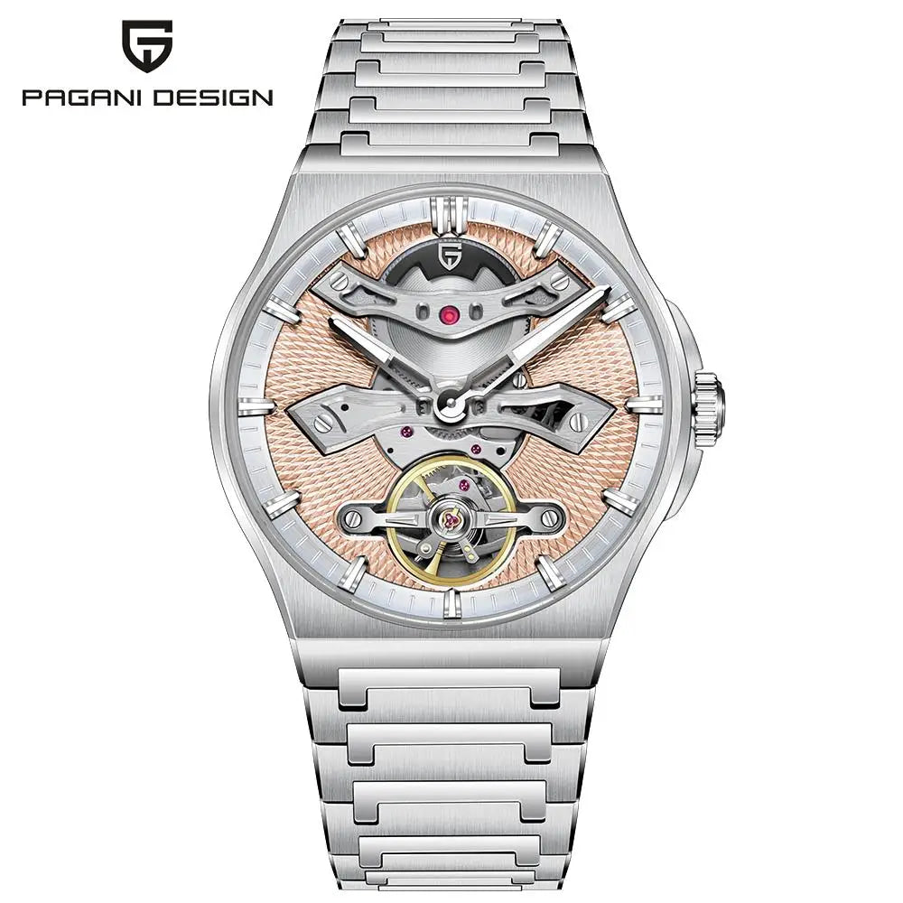 PAGANI DESIGN New 42MM Hollow Tourbillon Luxury Men Mechanical Watch Sapphire Glass Automatic Watches For Men Relojes hombres