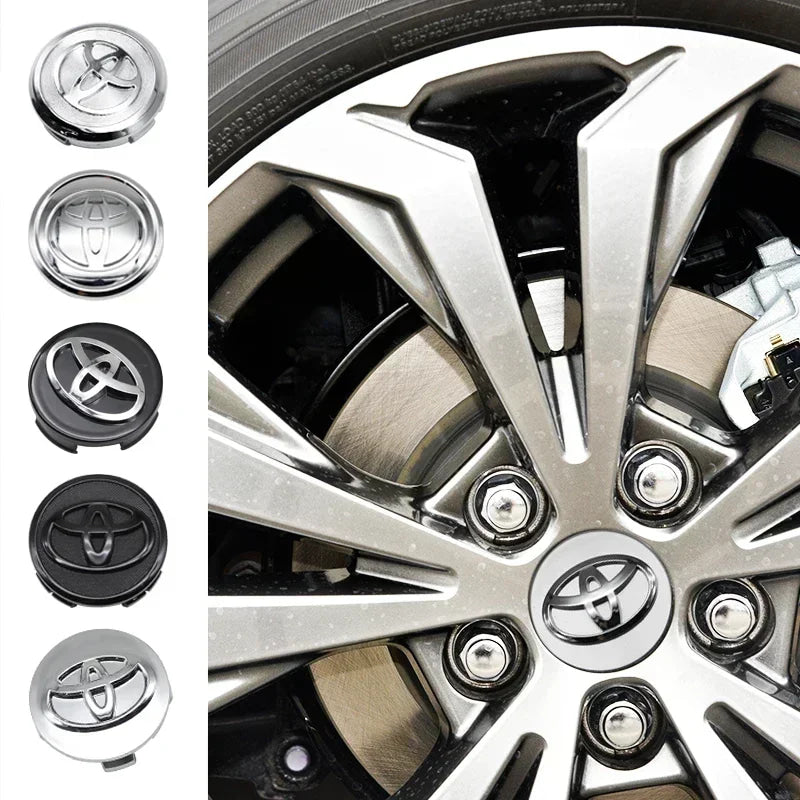 4Pcs 57/62mm Car Wheel Center Hub Caps For Toyota Rav4 Aygo Yaris Corolla Camry Car Tire Center Decoration Stickers Accessories