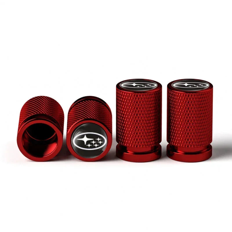 4PCS Car Tire Valve Caps Wheel Stem Protection Air Covers For Subaru STI XV WRC WRX BRZ FORESTER IMPREZA LEGACY OUTBACK TRIBECA