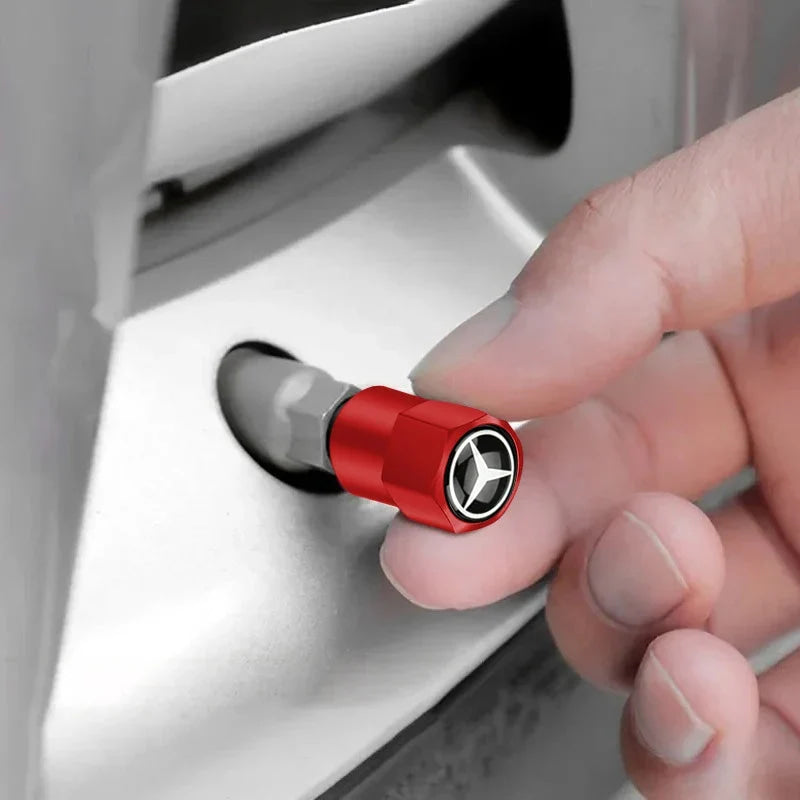 Car Tire Valve caps Emblem metal sticker For Mercedes Benz W203 W204 W168 GLC GLE CLA accessories Interior Mouldings YZQMM-BENC