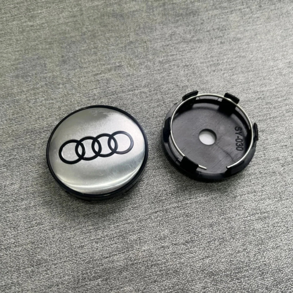 4Pcs 60mm Car Center Wheel Hub Cover Tire Cap For Audi Sline A1 A2 A3 A4 A5 A6 A7 A8 Q1 Q2 Q3 Q4 Q5 Q6 Q7 Q8 TT Auto Accessories