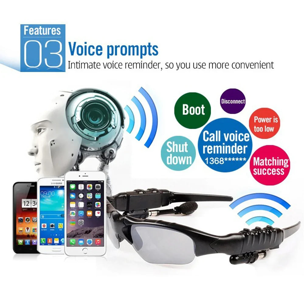 Bluetooth Hiking Eyewear Smart Glasses Stereo Listening Wireless Headset UV-Protection Polarized Lenses Sunglasses Headphones